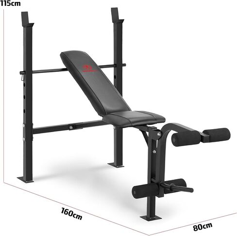 Marcy Standard Weight Bench with Leg Developer - Adjustable 5-Position Back Pad (Flat, Incline, Decline) - Home Gym Strength Training Equipment- MWB-6501 in Saudi Arabia