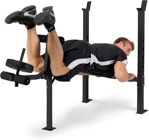 Marcy Standard Weight Bench with Leg Developer - Adjustable 5-Position Back Pad (Flat, Incline, Decline) - Home Gym Strength Training Equipment- MWB-6501 in Saudi Arabia