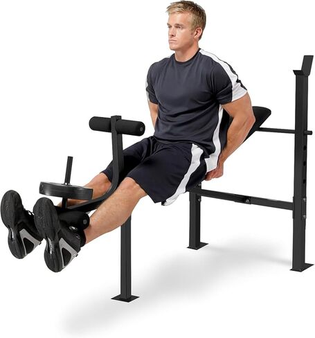 Marcy Standard Weight Bench with Leg Developer - Adjustable 5-Position Back Pad (Flat, Incline, Decline) - Home Gym Strength Training Equipment- MWB-6501 in Saudi Arabia