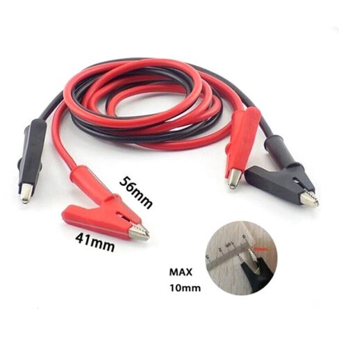 Dual Ended Crocodile Alligator Clips, 15A Test Lead Wire Cable with Insulators Clips, 2 Pcs 3.3 ft/1m Test Flexible Cable with Protective Jack Copper Clamps for Electrical Testing in Saudi Arabia
