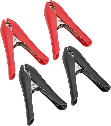 Electric Clip Set 4pcs, Strong Clamping Power Clamp 100A, Red Black Buckle Type - Durable ABS Steel Material, Insulating Characteristic, Ideal for Automotive and Experimental in Saudi Arabia