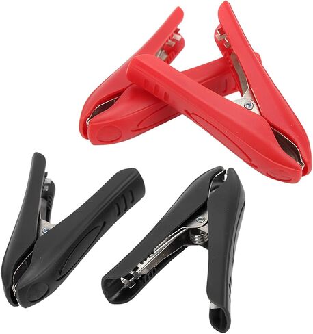 Electric Clip Set 4pcs, Strong Clamping Power Clamp 100A, Red Black Buckle Type - Durable ABS Steel Material, Insulating Characteristic, Ideal for Automotive and Experimental in Saudi Arabia