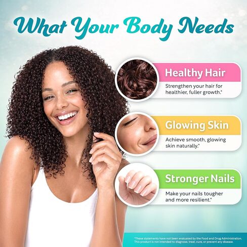 Biotin Collagen & Keratin – Hair, Skin & Nails Vitamins, 45,000 MCG Vitamin Complex (A, B1, B2, B3, B6, B7, C & E)–Biotin for Hair Growth for Women & Men, Hair Vitamins-60 Capsules–Made in USA in Saudi Arabia