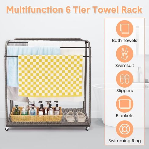Poolside Float Storage, Patio Poolside Float Storage Basket, Outdoor Pool Holder Caddy with Rolling Wheels for Floaties,Noodles,Life Vests,Beach Balls in Saudi Arabia
