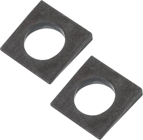 PATIKIL M27 Beveled Square Washers, 2 Pcs Thickness 3 to 10.8mm Wedge Washers in Plain Carbon Steel for Shim Leveling Fastener Hardware, Black in Saudi Arabia
