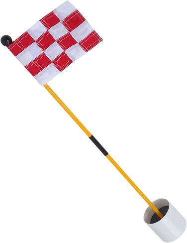 VICASKY Golf Pin Flags and Poles Set Red White Checkered Nylon Lightweight Golf Training Equipment for Putting Practice and Outdoor Course Use in Saudi Arabia