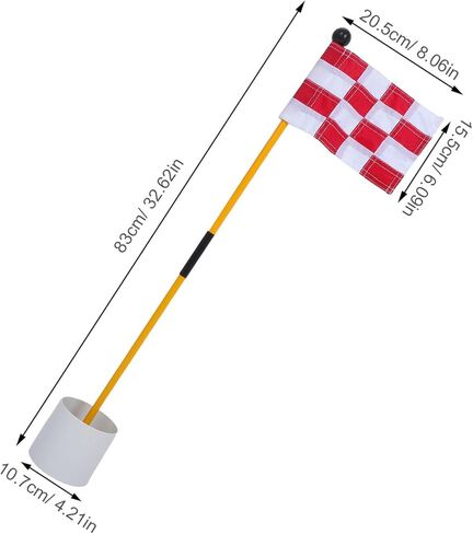 VICASKY Golf Pin Flags and Poles Set Red White Checkered Nylon Lightweight Golf Training Equipment for Putting Practice and Outdoor Course Use in Saudi Arabia