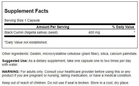 Swanson Full Spectrum Black Cumin Seed 400 Milligrams 60 Capsules in Kuwait