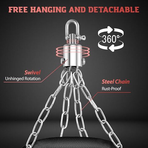 Punching Bag for Adults, 4FT PU Heavy Boxing Bags with Chain Ceiling Hook, Hanging Punching Bag Set for MMA Karate Kickboxing Muay Thai Home Gym Training, Unfilled in Saudi Arabia