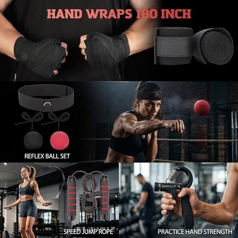 Punching Bag for Adults, 4FT PU Heavy Boxing Bags with Chain Ceiling Hook, Hanging Punching Bag Set for MMA Karate Kickboxing Muay Thai Home Gym Training, Unfilled in Saudi Arabia