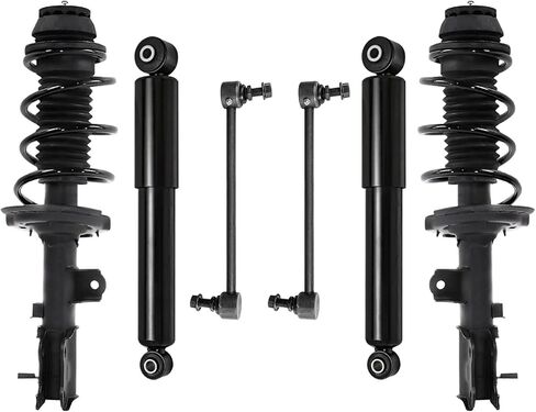 Detroit Axle - Struts and Coil Spring + REACTHORBORS RACK RICKS + SWAY BANS PRESSION FOR 2012-2017 HYUNDAI ACCENT - 6PC SET in Saudi Arabia