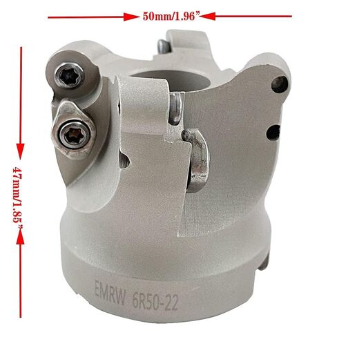 EMRW 6R 50-22-4T Face Mill Cutter Holder with 10pcs RPMT1204 Carbide Inserts, Round Milling Tool for Rough Machining on Milling Machine, Includes T15 Spanner in Saudi Arabia