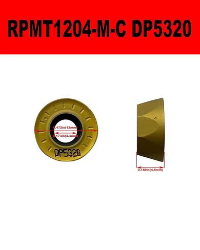 EMRW 6R 50-22-4T Face Mill Cutter Holder with 10pcs RPMT1204 Carbide Inserts, Round Milling Tool for Rough Machining on Milling Machine, Includes T15 Spanner in Saudi Arabia