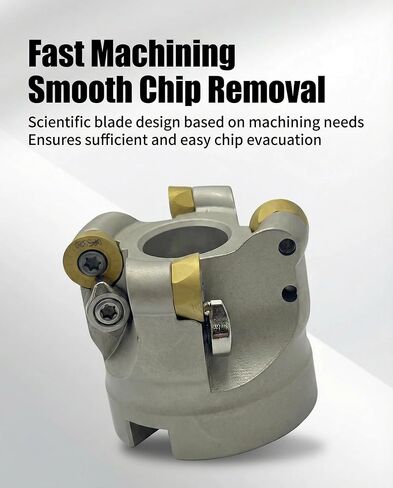 EMRW 6R 50-22-4T Face Mill Cutter Holder with 10pcs RPMT1204 Carbide Inserts, Round Milling Tool for Rough Machining on Milling Machine, Includes T15 Spanner in Saudi Arabia