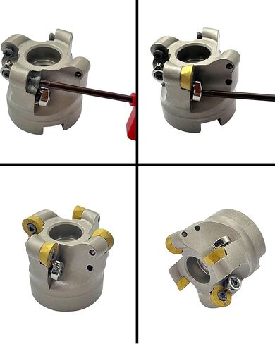 EMRW 6R 50-22-4T Face Mill Cutter Holder with 10pcs RPMT1204 Carbide Inserts, Round Milling Tool for Rough Machining on Milling Machine, Includes T15 Spanner in Saudi Arabia