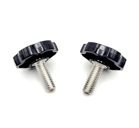 3/8" x 1" Thumb Screw Bolts with Black Round Hex Head Clamping Knob Plastic Cap Grip 304 Stainless Steel 3/8"-16 Standard Thread Rust-Resistant (2 Pack) in Saudi Arabia