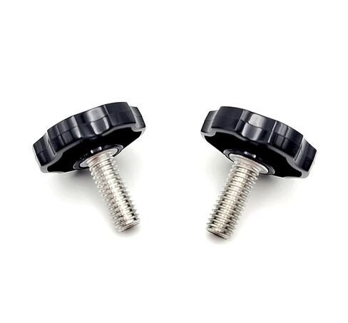 3/8" x 1" Thumb Screw Bolts with Black Round Hex Head Clamping Knob Plastic Cap Grip 304 Stainless Steel 3/8"-16 Standard Thread Rust-Resistant (2 Pack) in Saudi Arabia