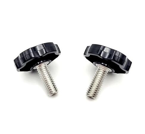 3/8" x 1" Thumb Screw Bolts with Black Round Hex Head Clamping Knob Plastic Cap Grip 304 Stainless Steel 3/8"-16 Standard Thread Rust-Resistant (2 Pack) in Saudi Arabia