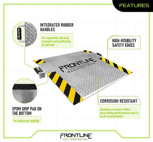 Frontline DR36 Pallet Dock Ramp | Ergonomic Rubber Handles | Corrosion Resistant | High-Visibility Safety Edges (36" x 60") in Saudi Arabia