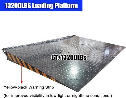 4.92x6.56ft Container Ramp Platform 13200lbs Load Capacity Heavy Duty Shipping Container Loading Ramp Adjustable Height Anti-Slip Steel for Forklift Pallet Jack Warehouse Dock Logistics in Kuwait
