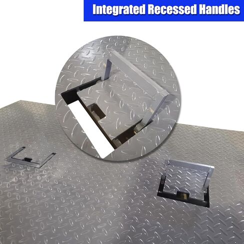 4.92x6.56ft Container Ramp Platform 13200lbs Load Capacity Heavy Duty Shipping Container Loading Ramp Adjustable Height Anti-Slip Steel for Forklift Pallet Jack Warehouse Dock Logistics in Kuwait