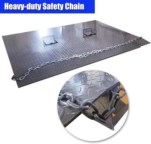 4.92x6.56ft Container Ramp Platform 13200lbs Load Capacity Heavy Duty Shipping Container Loading Ramp Adjustable Height Anti-Slip Steel for Forklift Pallet Jack Warehouse Dock Logistics in Kuwait