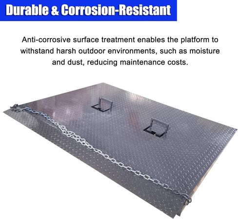 4.92x6.56ft Container Ramp Platform 13200lbs Load Capacity Heavy Duty Shipping Container Loading Ramp Adjustable Height Anti-Slip Steel for Forklift Pallet Jack Warehouse Dock Logistics in Kuwait