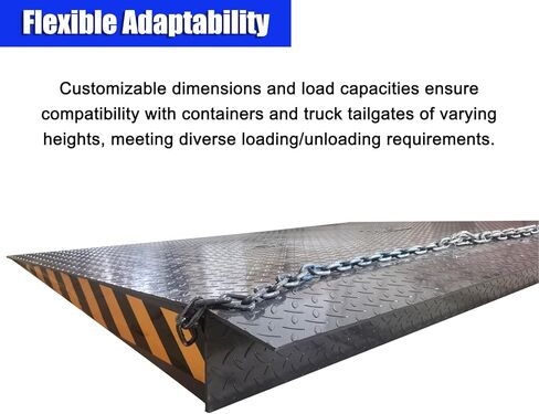 4.92x6.56ft Container Ramp Platform 13200lbs Load Capacity Heavy Duty Shipping Container Loading Ramp Adjustable Height Anti-Slip Steel for Forklift Pallet Jack Warehouse Dock Logistics in Kuwait