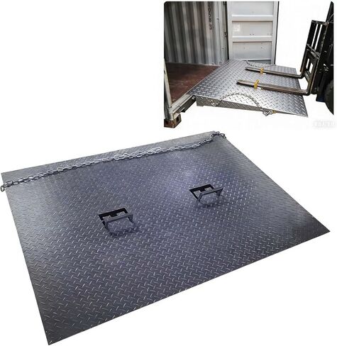 Heavy-Duty Dock Board, Container Ramp Platform 59x79 Inch, 13228 lbs Load Capacity Mobile Loading Dock with Adjustable Height, Anti-Slip Plate Steel Surface for Forklift Pallet Jack Warehouse in Saudi Arabia