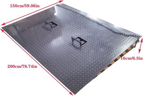 Heavy-Duty Dock Board, Container Ramp Platform 59x79 Inch, 13228 lbs Load Capacity Mobile Loading Dock with Adjustable Height, Anti-Slip Plate Steel Surface for Forklift Pallet Jack Warehouse in Saudi Arabia