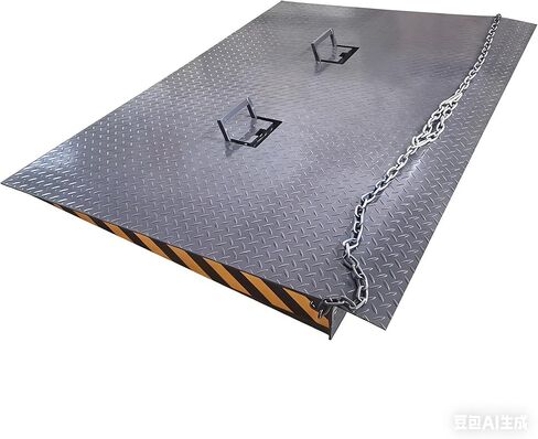 Heavy-Duty Dock Board, Container Ramp Platform 59x79 Inch, 13228 lbs Load Capacity Mobile Loading Dock with Adjustable Height, Anti-Slip Plate Steel Surface for Forklift Pallet Jack Warehouse in Saudi Arabia