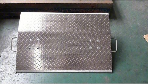 Aluminum Dock Plate, Heavy Duty 3000 Lbs Capacity Loading Ramp, 3/8" Thick Aluminum Construction with Carrying Handles, Ideal for Pallet Jacks, Hand Trucks and Carts Use in Kuwait