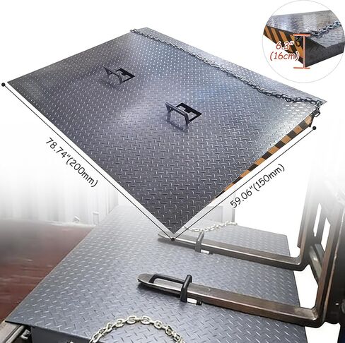 INTSUPERMAI Steel Dock Plate 6000kg/13200lbs Capacity 78.74" L x 59.06" W x 6.3" H Heavy Duty Loading Ramp Dock Board Steel Pallet Jack Loading Dock Plate Ramps for Warehouse Truck Port Logistics in Kuwait