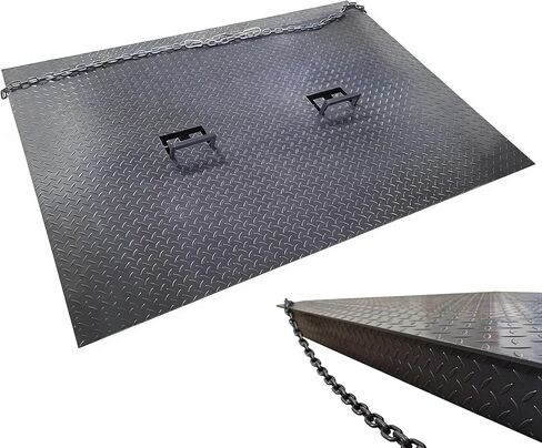 INTSUPERMAI Steel Dock Plate 6000kg/13200lbs Capacity 78.74" L x 59.06" W x 6.3" H Heavy Duty Loading Ramp Dock Board Steel Pallet Jack Loading Dock Plate Ramps for Warehouse Truck Port Logistics in Kuwait