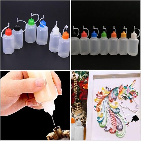 BESTYASH 20pcs 30ml Small Needle Tip Squeeze Bottles with Caps, Refillable Plastic Glue Applicator Bottles for DIY Craft, Paint, and Liquid Dispensing Random Color in Kuwait