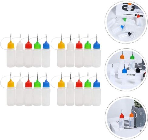 BESTYASH 20pcs 30ml Small Needle Tip Squeeze Bottles with Caps, Refillable Plastic Glue Applicator Bottles for DIY Craft, Paint, and Liquid Dispensing Random Color in Kuwait