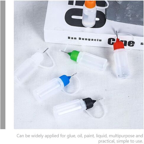 Luxshiny 20 Pcs 30ml Needle Tip Squeeze Bottles with Caps, Refillable Plastic Glue Dispensing Bottles for Precision Application, Semi- Transparent Multi-color Pack for Random Color in Kuwait