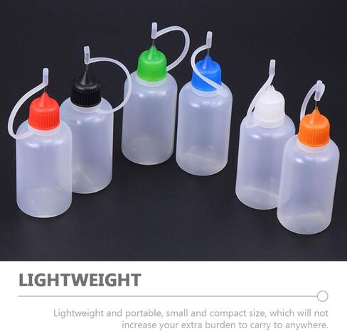 Luxshiny 20 Pcs 30ml Needle Tip Squeeze Bottles with Caps, Refillable Plastic Glue Dispensing Bottles for Precision Application, Semi- Transparent Multi-color Pack for Random Color in Kuwait