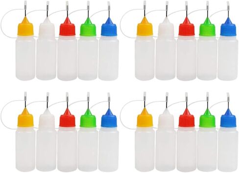 Yardwe 20pcs 30ml Needle Tip Squeeze Bottles with Caps, Semi- Liquid Glue Applicator Bottles for Crafting, Painting, and Precise Glue Dispensing Random Color in Saudi Arabia