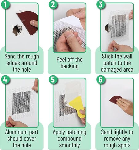 Bates Choice - Drywall Repair Kit, 16pcs, Dry Wall Patch Kits, Wall Repair Patch Kit, Wall Patch Repair Kit, Drywall Hole Patch, Drywall Patch Kit, Wall Hole Repair Kit, Drywall Patch Hole in Kuwait