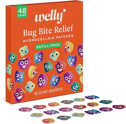 Welly Bug Bite Relief Patches Refill Carton | Drug-Free Hydrocolloid Calms Itching and Prevents Picking | 48 Count in Kuwait