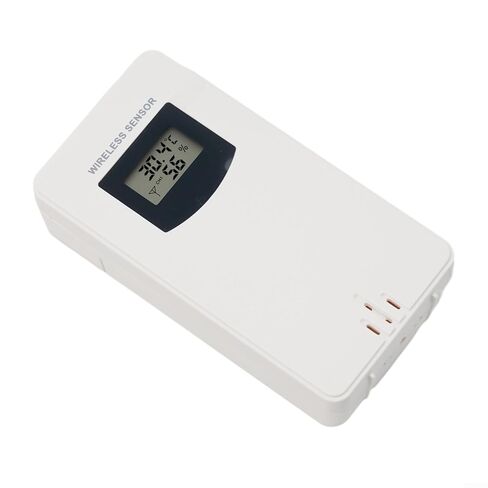 Wireless Outdoor Temperature and Humidity Sensor for FanJu Weather Station (Model 3378), 433.92 MHz, 60m Range, White Plastic Housing, Requires 2x AA Batteries(white) in Saudi Arabia