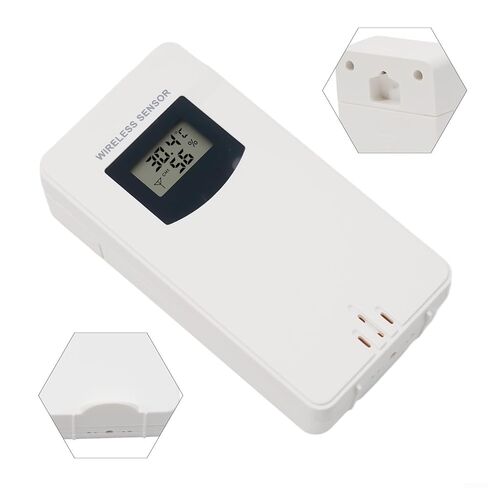 Wireless Outdoor Temperature and Humidity Sensor for FanJu Weather Station (Model 3378), 433.92 MHz, 60m Range, White Plastic Housing, Requires 2x AA Batteries(white) in Saudi Arabia