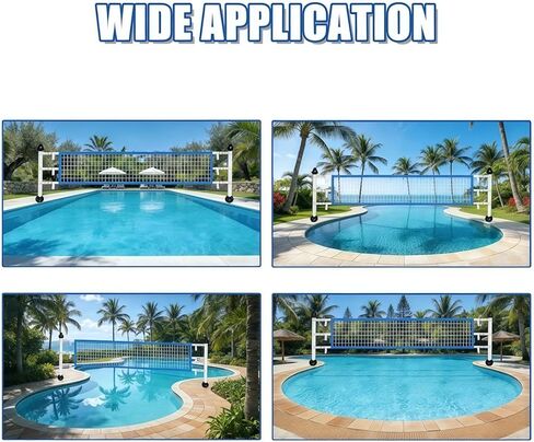 ترقية استبدال شبكة الكرة الطائرة لحمام السباحة، طول قابل للتعديل 15-31 قدمًا شبكة كرة طائرة محمولة لحمامات السباحة الداخلية وحمامات السباحة فوق الأرض، شبكة بولي إيثيلين شديدة التحمل لشاطئ حمام السباحة في الفناء الخلفي (الشبكة فقط) in Kuwait