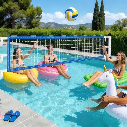 ترقية استبدال شبكة الكرة الطائرة لحمام السباحة، طول قابل للتعديل 15-31 قدمًا شبكة كرة طائرة محمولة لحمامات السباحة الداخلية وحمامات السباحة فوق الأرض، شبكة بولي إيثيلين شديدة التحمل لشاطئ حمام السباحة في الفناء الخلفي (الشبكة فقط) in Kuwait