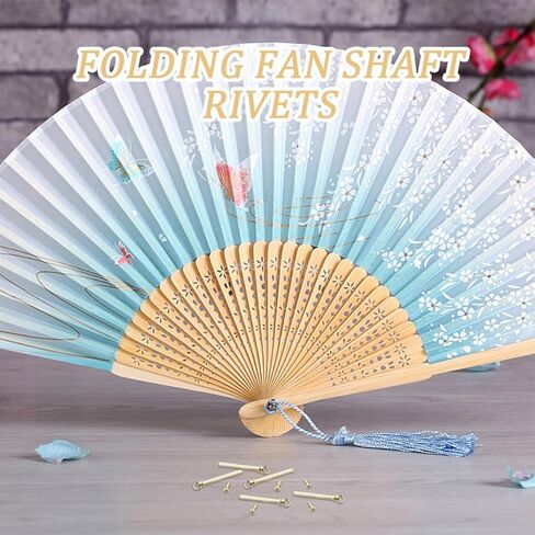 10 Sets Folding Fan Replacement Rivets with Rings 3mm X 28mm Metal Fan Assembly Nails Hardware Accessories in Saudi Arabia