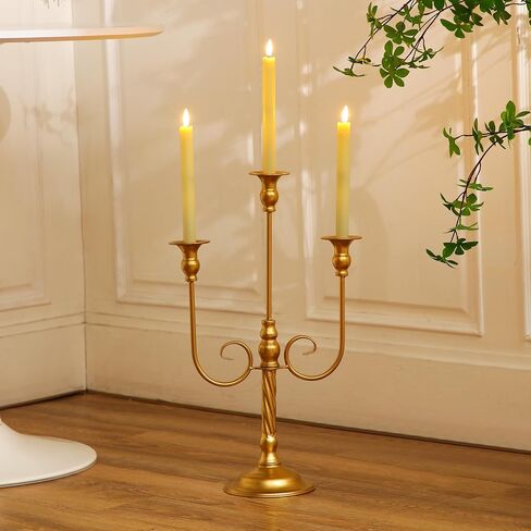 Rtteri 6 Pcs Gold Candelabra Candlestick Holder Metal Candle Stand 5 Arm Candelabra for Taper Candles Table Centerpieces Wedding Christmas Holiday Birthday Party,12.2 x 12.2 x 26.4 Inch in Saudi Arabia