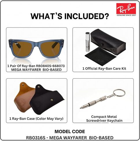 Ray-Ban RB0840S Mega Wayfarer Square Square Square Shople With With Iwewear Kit Bundle in Saudi Arabia