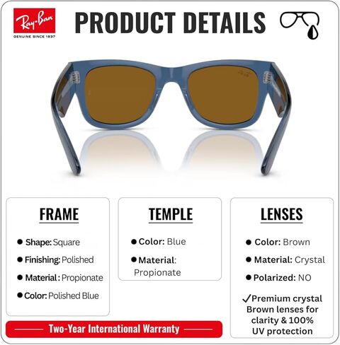 Ray-Ban RB0840S Mega Wayfarer Square Square Square Shople With With Iwewear Kit Bundle in Saudi Arabia