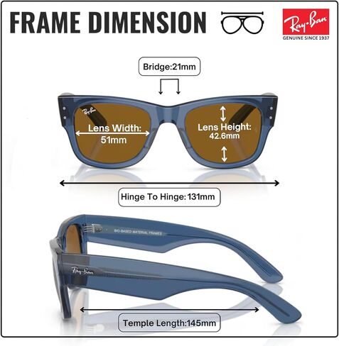 Ray-Ban RB0840S Mega Wayfarer Square Square Square Shople With With Iwewear Kit Bundle in Saudi Arabia